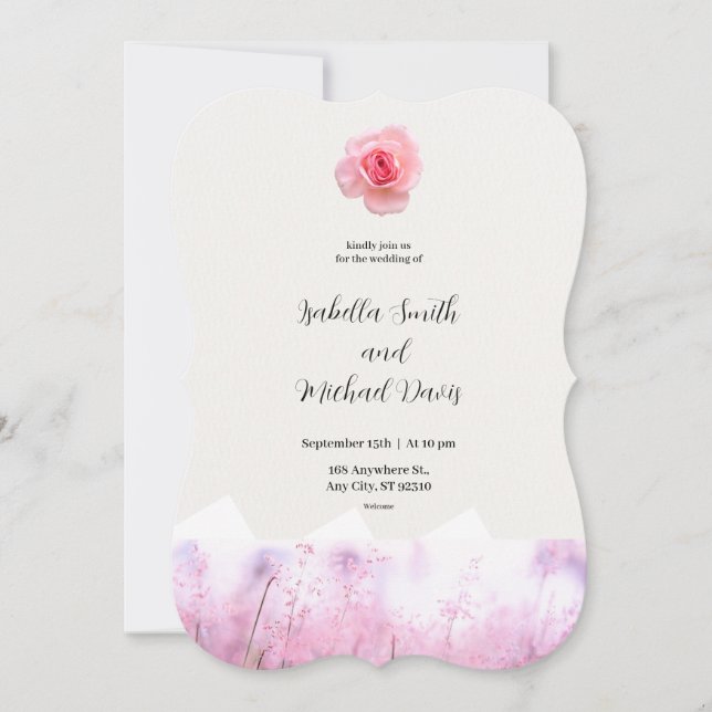 Floral Watercolor Illustration Wedding Invitation (Front)