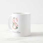 Floral Watercolor Initial Mug - S (Front Left)
