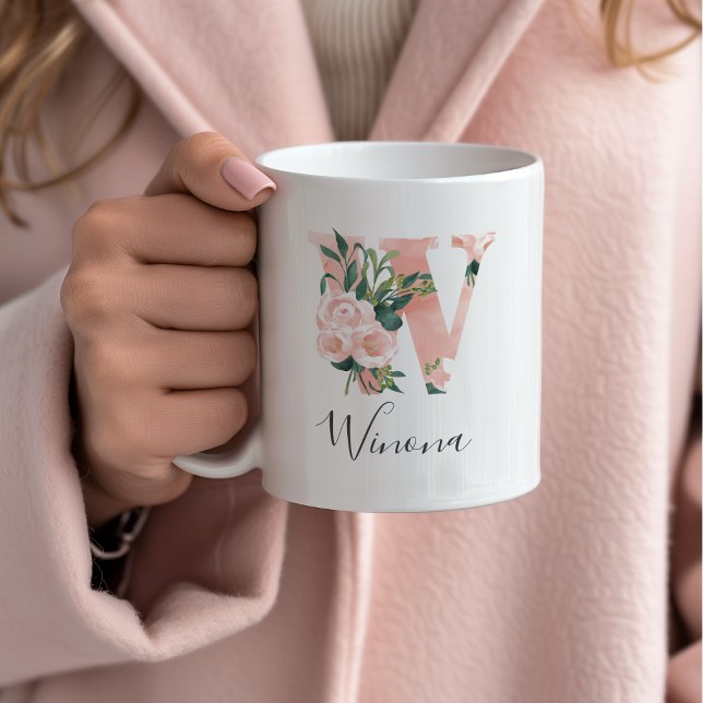 Floral Watercolor Initial Mug - W (Creator Uploaded)