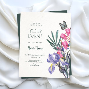 Floral watercolor invitation