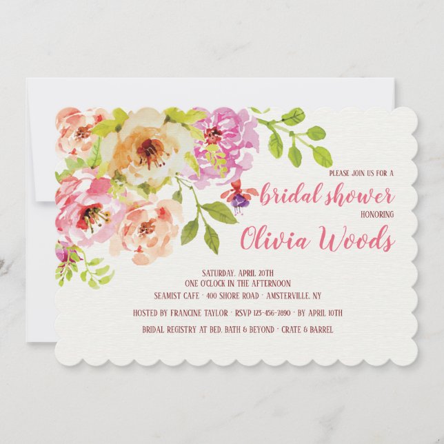 Floral Watercolor Invitation #1 (Front)