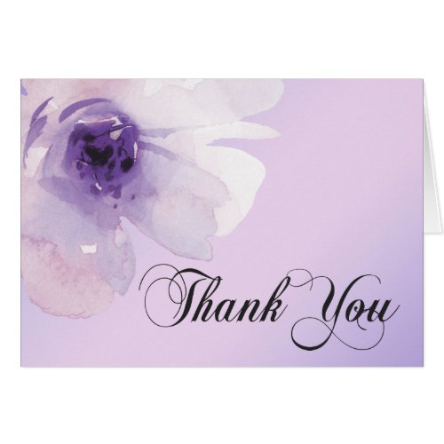 Floral Watercolor Lavender Purple Thank You