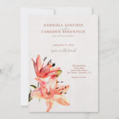 Floral Watercolor Lillies Terracotta Invitation (Front)