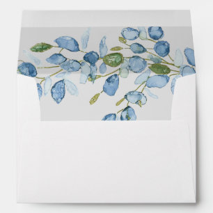 Floral watercolor lined envelope with return addre