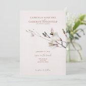 Floral Watercolor Magnolia Terracotta Invitation (Standing Front)