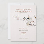 Floral Watercolor Magnolia Terracotta Invitation (Front)