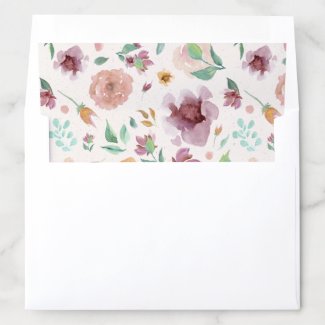 Floral Watercolor Mauve and Peach Seamless