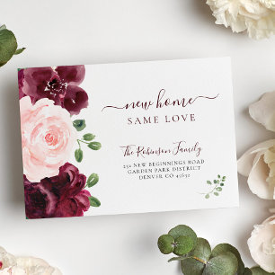 Floral watercolor modern elegant moving announcement
