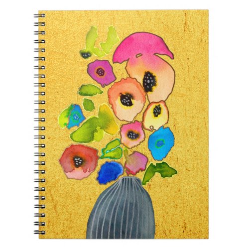 Floral watercolor modern flower art notebook