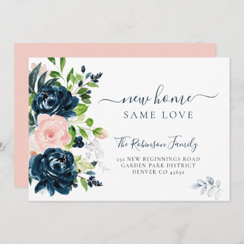 Floral watercolor modern moving announcement