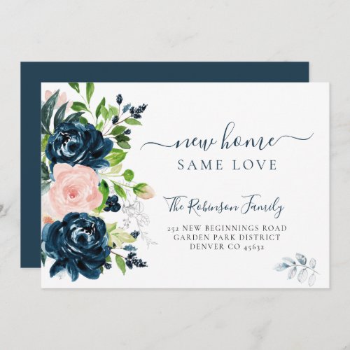 Floral watercolor modern moving announcement