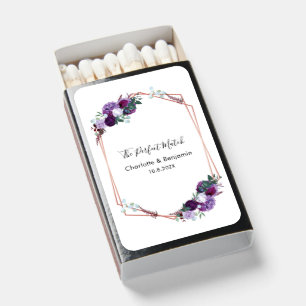 Floral Watercolor Modern Wedding Favors Matchboxes