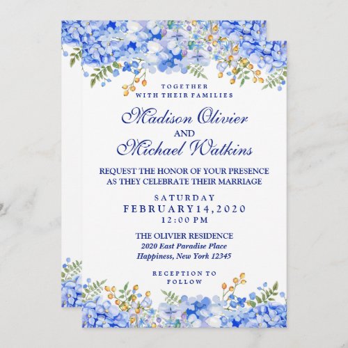 Floral Watercolor Modern Wedding Invitation Card