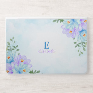 Floral Watercolor Monogram HP Laptop Skin
