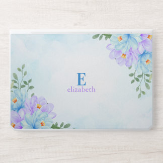 Floral Watercolor Monogram HP Laptop Skin