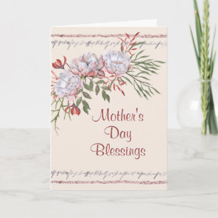 Floral Watercolor Mother's Day Blessings Scripture Card