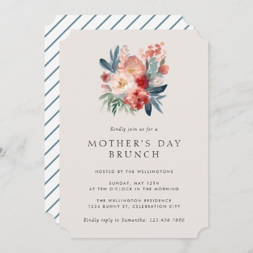 Floral Watercolor Mothers Day Brunch Invitation