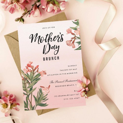 Floral Watercolor Mothers Day Brunch Invitation