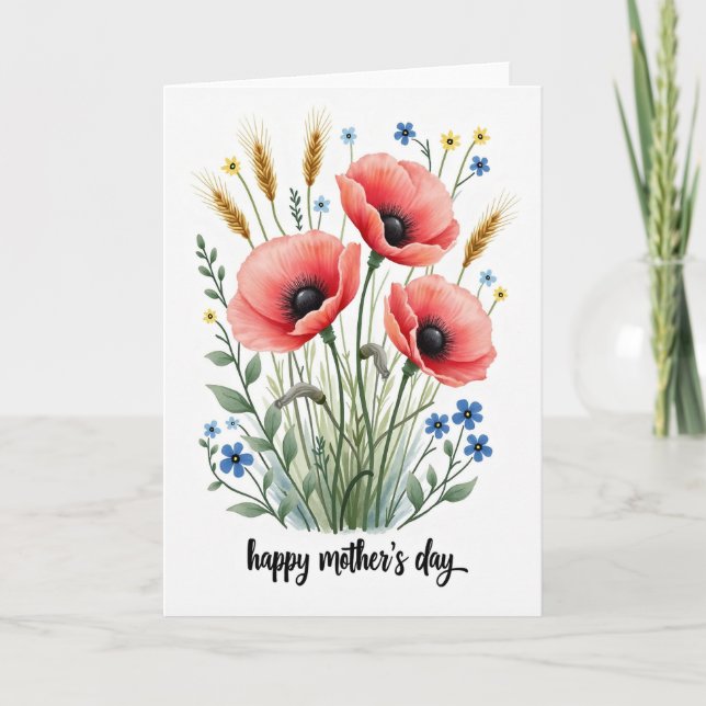 Floral Watercolor Mothers Day Card (Front)