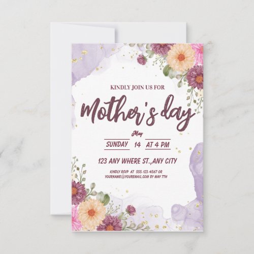 Floral Watercolor Mothers Day  Save The Date
