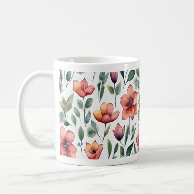 Floral Watercolor Mug (Left)