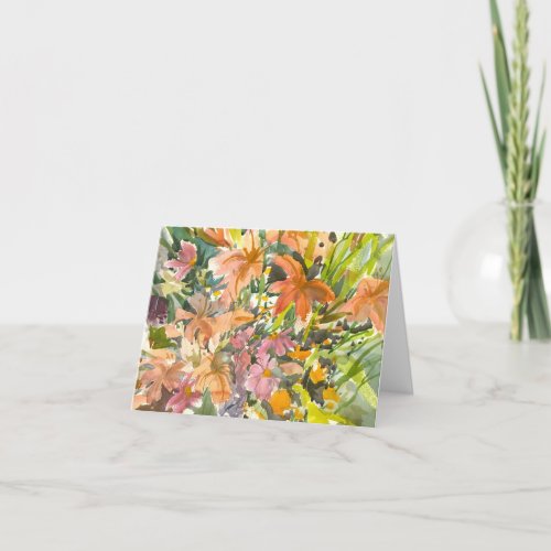 Floral Watercolor Note Card _ Blank