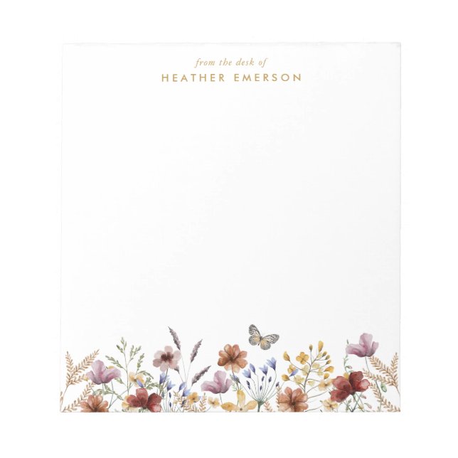 Floral Watercolor Notepad (Front)