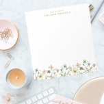 Floral Watercolor Notepad<br><div class="desc">Floral Watercolor Notepad. Chic & Stylish, this beautiful floral notepad features stunning hand-painted watercolor blush pink, dusty blue, and bright yellow delicate pressed vintage wildflowers with sage green botanicals.</div>