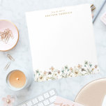 Floral Watercolor Notepad<br><div class="desc">Floral Watercolor Notepad. Chic & Stylish,  this beautiful floral notepad features stunning hand-painted watercolor blush pink,  dusty blue,  and bright yellow delicate pressed vintage wildflowers with sage green botanicals.</div>