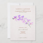 Floral Watercolor Orchids Terracotta Wedding Invitation (Front)