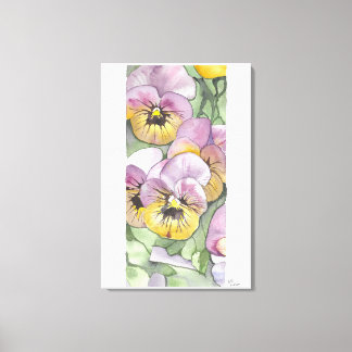 Floral watercolor painting on canvas 24"x36"