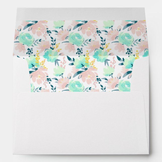 Floral Watercolor Pattern Envelope (Back (Bottom))