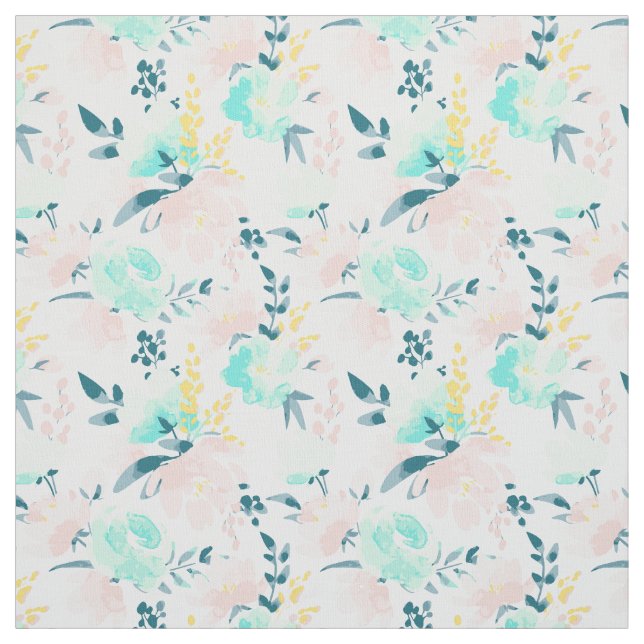 Floral Watercolor Pattern Fabric (Swatch)