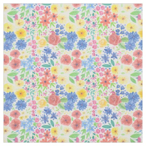 Floral watercolor pattern fabric
