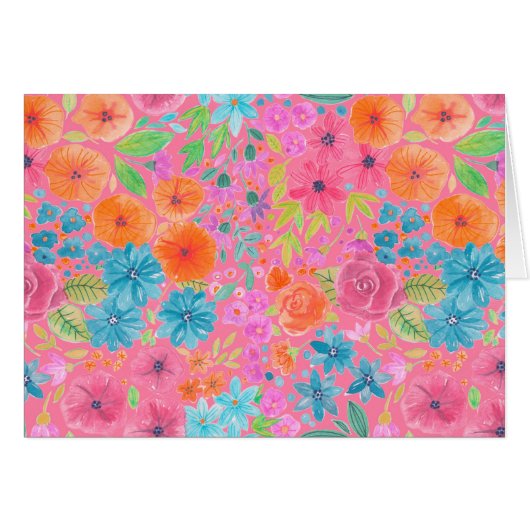Floral watercolor pattern in pink (Front Horizontal)