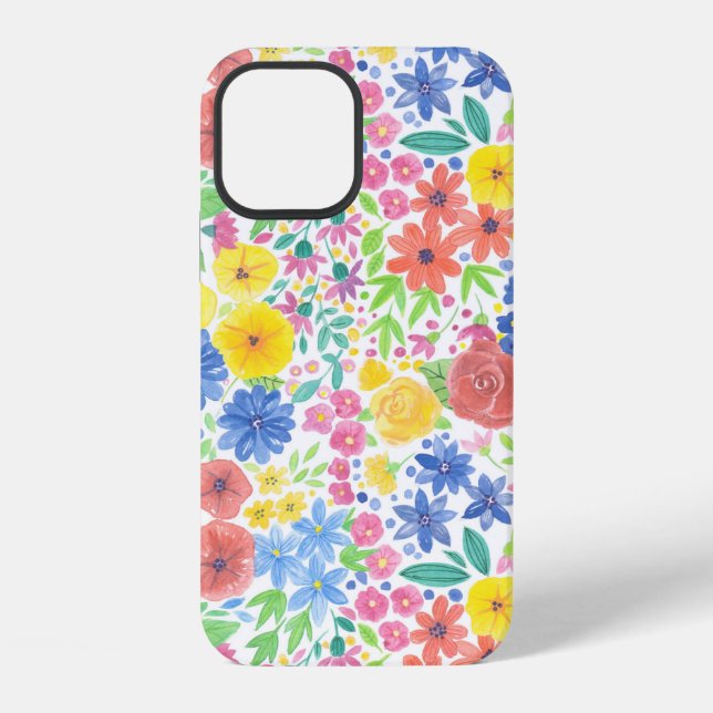 Floral watercolor pattern iphone case (Back)