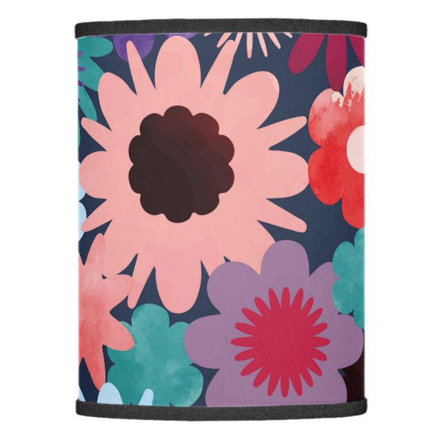 Floral Watercolor Pattern Lamp Shade (Front)