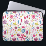 Floral Watercolor Pattern Laptop Sleeve<br><div class="desc">A pretty modern watercolor painting of flowers and leaves in rich colors scattered on a white background.  Original art by Nic Squirrell.</div>