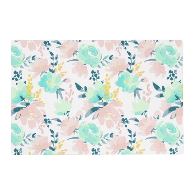 Floral Watercolor Pattern Placemat (Front)