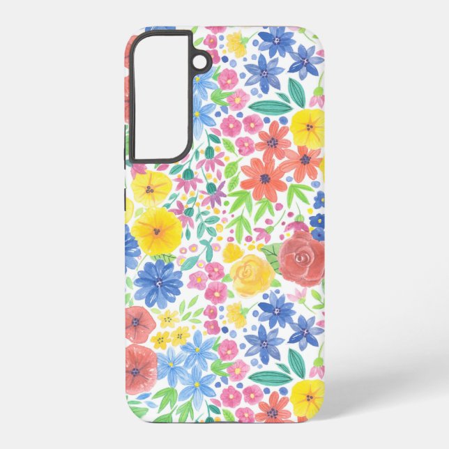 Floral watercolor pattern samsung galaxy case (Back)