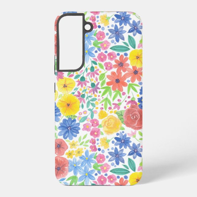 Floral watercolor pattern samsung galaxy case (Back)