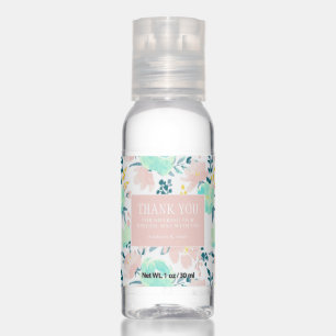 Floral Watercolor Pattern - Thank You Hand Sanitizer