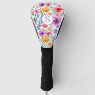 Floral Watercolor Personalized Golf Head Cover