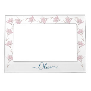 Floral Watercolor Personalized Magnetic Frame