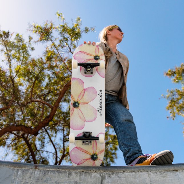 Floral Watercolor Personalized  Skateboard (Outdoor 1)