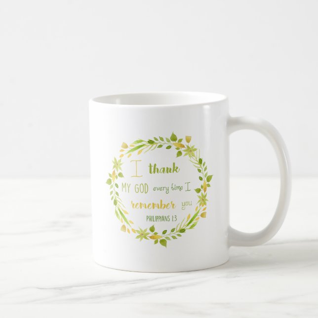 floral watercolor philippians bible coffee mug (Right)