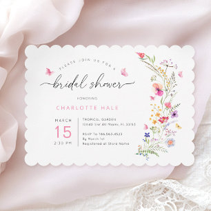 Floral Watercolor Pink Bridal Shower Invitation