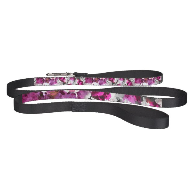 Floral Watercolor - Pink & white abstract design Pet Leash (Full)