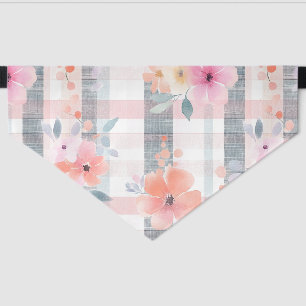 Floral Watercolor Plaid Pet Bandana Collar