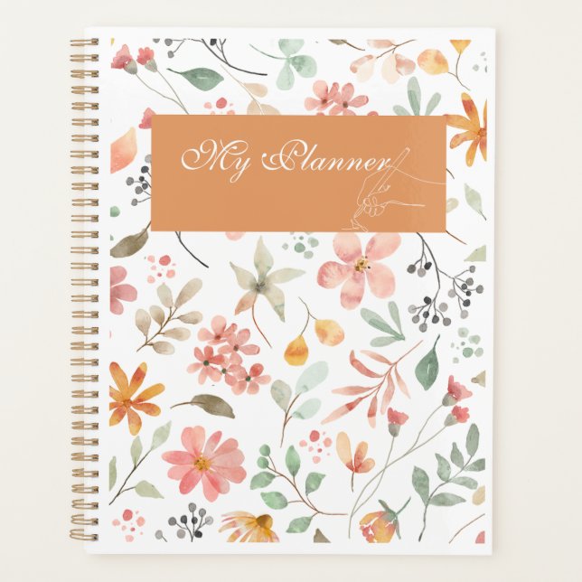 Floral Watercolor planner (Front)